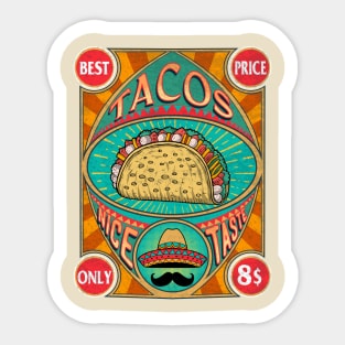 Vintage Tacos Sticker